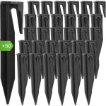 Lot de 50 piquet fil robot tondeuse - piquets de fixation pour cbles en plastique robuste - pour cble ...