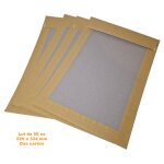Lot de 50 pochettes dos carton (enveloppes) c4 229 x 324 kraft 120 gr