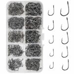 Lot de 500 hameçons de pêche en acier au carbone avec ardillon pour accessoires de pêche taille 3 à 12 ... Lot de 500 hameçons de pêche en acier au carbone avec ardillon pour accessoires de pêche taille 3 à 12 ...