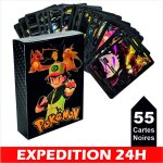 Lot de 55 cartes cartes  collectionner franaises noir pokmon vmax gx ex jeu franais bataille massage ...