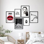 Lot de 6 affiches d�coration murale mode modern tableaux posters pour salon chambre 4x30x42cm + 2x21x30cm ...
