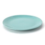 Lot 6 assiettes plates en faience 26cm - vert bleu