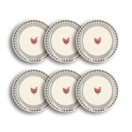 Lot 6 assiettes plates gallina 26cm en gres