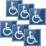 Lot de 6 autocollants pour voiture handicap�e autocollants bleus pour voiture bus caravane fauteuil roulant ...