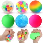 Lot de 6 balles sensorielles anti - stress souples pour adultes - soulagement de lanxit amlioration ...