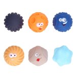 Lot de 6 balles sensorielles textur�es � presser pour b�b� jouets hochets doux pour attraper la main ...