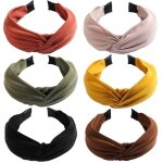 Lot de 6 bandeaux � n?ud pour femmes larges bandeaux � nouer turbans torsad�s �lastiques pour cheveux ...