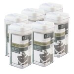 Lot de 6 bo�te herm�tique alimentaire en abs pot conservation cuisine avec couvercle