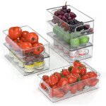 Lot de 6 bo�te de rangement frigo - errolves - transparent empilable frigo pour r�frig�rateur armoires ...