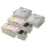 Lot de 6 bo�tes de rangement pliables en tissu pour placard commode tiroir paniers en tissu bacs conteneurs ...