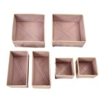 Organisateur de placard - non spcifi - lot de 6 botes de rangement - tissu non tiss - rose - mixte ...