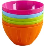 Lot de 6 bols en plastique rutilisables pour salade fruits snacks label