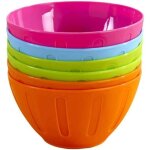 Lot de 6 bols en plastique rutilisables pour salade fruits snacks label saladier