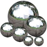 Lot de 6 boules dobservation en acier inoxydable poli miroir 50 � 150 mm boule r�fl�chissante flottante ...