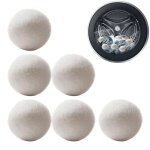 Lot de 6 boules de s�chage en laine - r�duit temps de s�chage 40% - �conomie d�nergie
