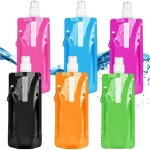 Lot de 6 bouteilles deau pliables de 500 ml - gourde pliable - bouteille deau pliable - pour sports de ...