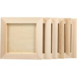 Lot de 6 cadres photo carr�s en bois vierges pour peinture et d�coration sur argile pour l�cole et la ...