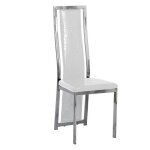 Lot de 6 chaises dana simili cuir blanc contour chrom