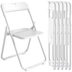 Lot de 6 chaises pliantes - homcom - dossier incurv� assise concave - plastique et acier - 485 x 47 x ...
