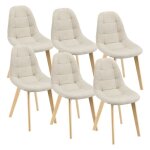 Lot de 6 chaises de salle � manger 86 x 53 x 47 cm beige