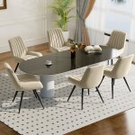 Lot de 6 chaises de salle � manger design moderne chaises rembourr�es en tissu pieds en m�talpour cuisine ...