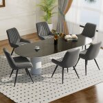 Lot de 6 chaises de salle � manger design moderne chaises rembourr�es en tissu pieds en m�talpour cuisine ...