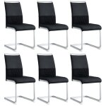 Lot de 6 chaises de salle  manger  dossier haut en cuir synthtique pu et linstructure en mtal chaises ...