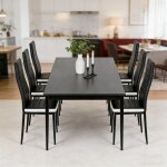 Lot de 6 chaises de salle � manger pipipoxerchaise de salle � manger horizontale en cuir 40x39x98 cmnoir ...