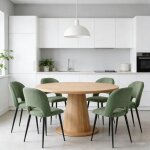 Lot de 6 chaises de salle � manger pipipoxerpi�tement en m�tal noirtissu vertchaises style scandinave ...