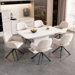 Lot de 6 chaises de salle � manger pivotante avec rampes moderne et simple pour cuisine salon salle � ...