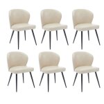Lot de 6 chaise salle a manger en pu blanc Lot de 6 chaise salle a manger en pu blanc