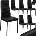 Lot de 6 chaises de salle à manger en simili cuir et métal - vivolilv - chaises contemporain noir - 42l ... Lot de 6 chaises de salle à manger en simili cuir et métal - vivolilv - chaises contemporain noir - 42l ...