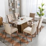 Lot de 6 chaisess de salle  manger - chaises de cuisine - style classique - chaises salon rembourre ...