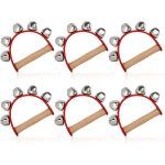 Lot de 6 clochettes de traîneau avec 5 grelots en acier grelots musicaux rouges cloches musicales à manche ... Lot de 6 clochettes de traîneau avec 5 grelots en acier grelots musicaux rouges cloches musicales à manche ...