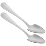 Lot de 6 cuill�res � kiwi en acier inoxydable cuill�res dentel�es pour pamplemousse pour cocktails desserts ...