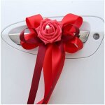 Lot de 6 d�corations de voiture pour mariage simulation de fleur n?ud de voiture de mariage d�coration ...