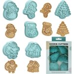 Lot de 6 emporte pi�ces no�l moule � buiscuit no�l moule en forme de p�re de no�l bonhomme de neige sapin ...