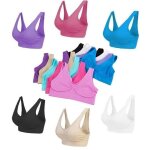 Lot de 6 femme sport soutien - gorge confort sans couture brassire noir blanc chair aqua rose violet ...