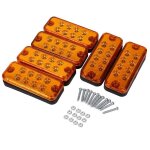 Lot de 6 feux de gabarit latéraux à 8 led pour camion remorque camion jaune Lot de 6 feux de gabarit latéraux à 8 led pour camion remorque camion jaune