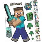 Lot de 6 feuilles dautocollants muraux en vinyle - roba - minecraft + 50 stickers pour chambre et salle ...