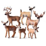 Lot de 6 figurines de cerf de no�l ornements figurines danimaux collection de jouets en plastique animaux ...