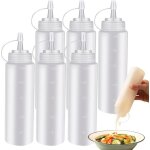 Lot de 6 flacons souples de 240 ml avec graduation rcipients distributeurs pour ketchup moutarde sauces ...