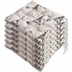 Lot de 6 galettes de chaise 40x40 coussin d�coratif coussin coussin de chaise coussins de jardin polyester ...