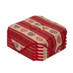 Lot de 6 galettes de chaise 38x38 cm ? motif c?ur rouge esprit montagne ? assise confortable ? fixation ...