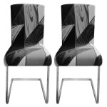 Lot de 6 housses de chaise de salle � manger extensible g�om�trie lavable universelle couverture de chaise ...