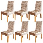 Lot de 6 housses de chaise de salle  manger en velours cras extensibles amovibles et lavables housses ...