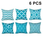 Lot de 6 housses de coussin d�coratives en microfibre motif g�om�trique noir et blanc pour salon canap� ...