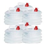 Lot de 6 jerrican  eau avec robinet 5 l bidon deau pliable transparent conteneurs  eau de camping bouteille ...