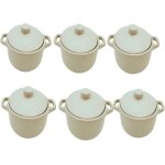 Lot de 6 mini cocottes blanches avec couvercle 153 x 59 cm température four pour petits plats Lot de 6 mini cocottes blanches avec couvercle 153 x 59 cm température four pour petits plats