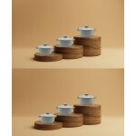 Lot de 6 mini cocottes grises avec couvercle 13 x 52 cmhaute temprature four pour petits plats